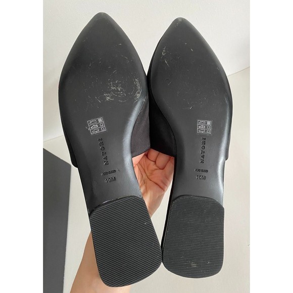 Natori Womens Arri Satin Embroidered Slides 10M Mules Flats Floral Slip On - Picture 5 of 10